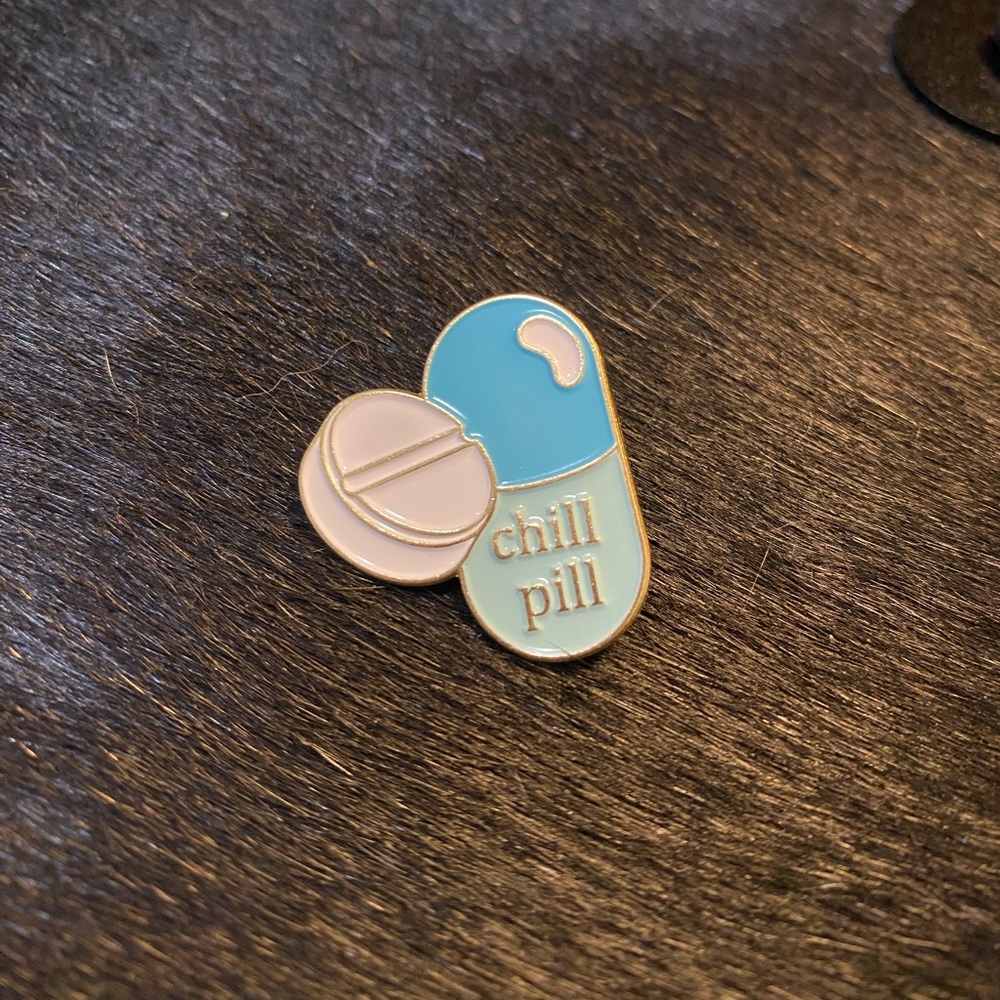 Enamel Pin Blue Chill Pill Pharmacy Technician Healthcare Cute Workwear